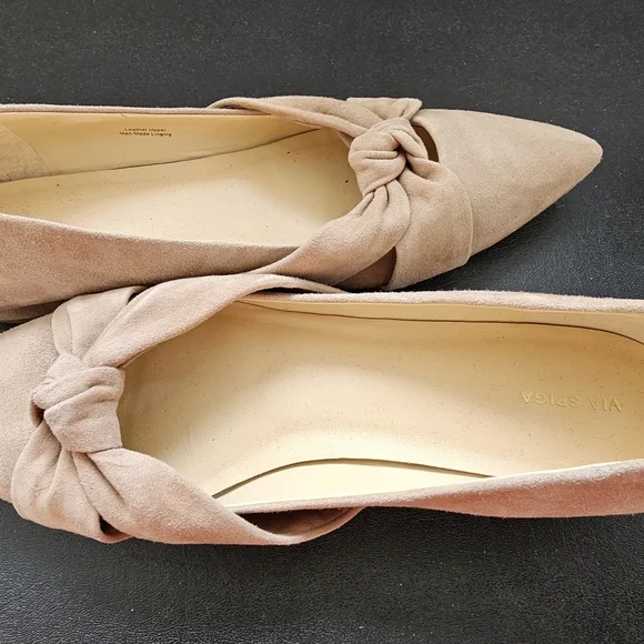 Via Spiga Tan Flats with Decorative Knot - Picture 2 of 5